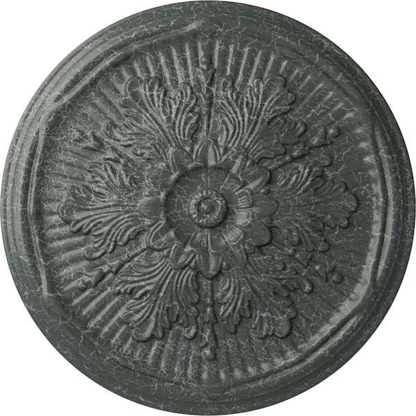 Ekena Millwork Luton Ceiling Medallion (Fits Canopies up to 3 1/2"), 21"OD x 2"P, Athenian Green Crackle CM21LUAGC - main
